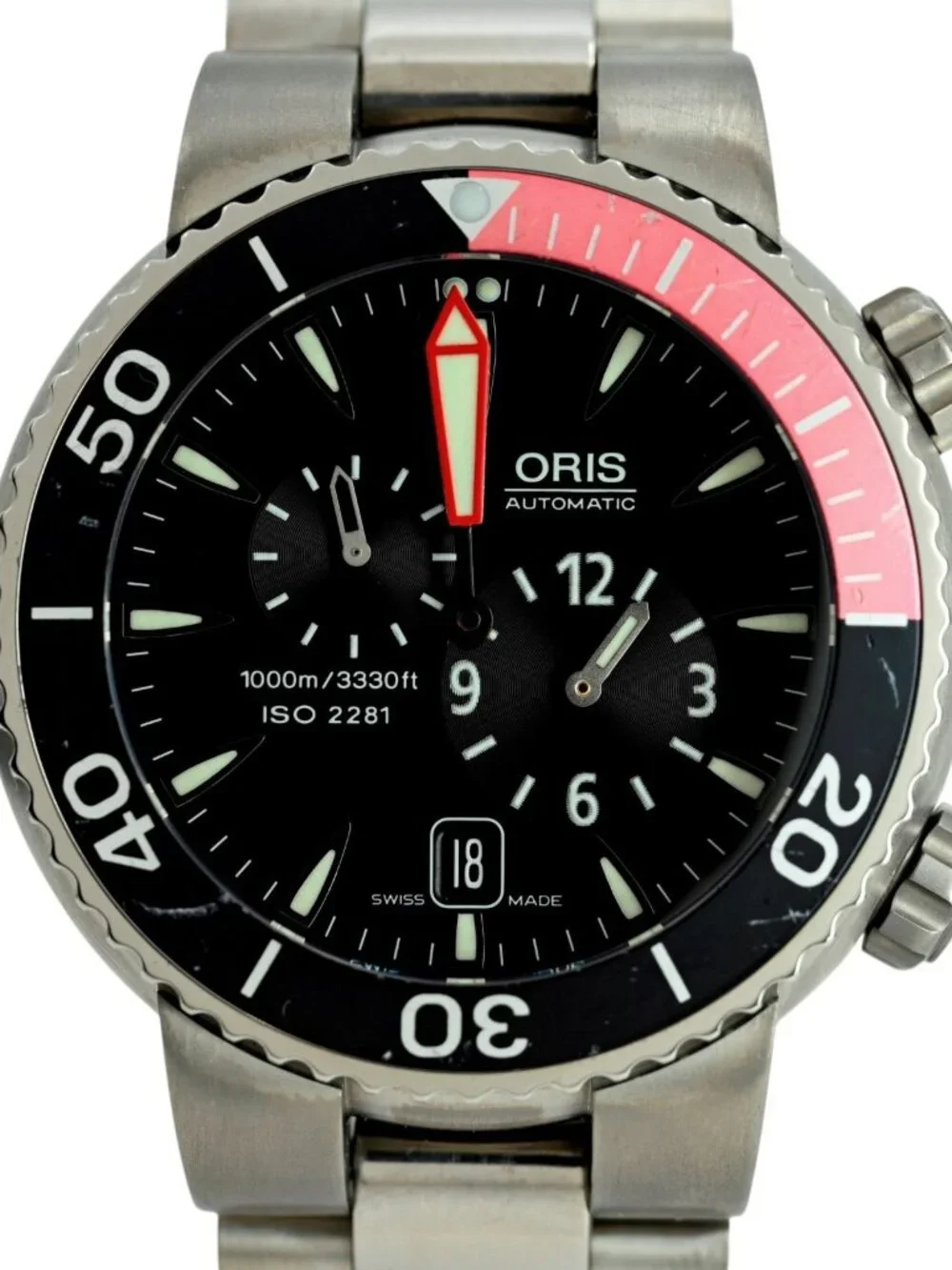 Oris 44mm Men's Regulator Diver Automatic Titanium 1000M Watch! Ref: 649-7541!